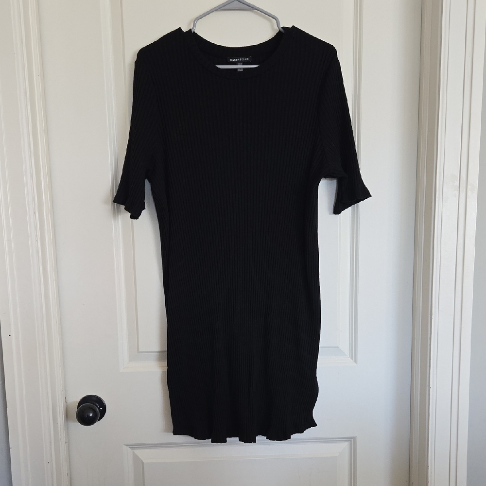Eileen Fisher Black Ribbed Dress